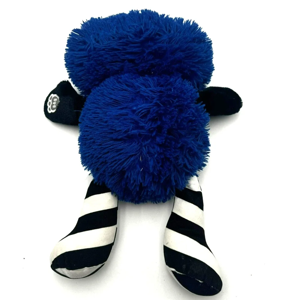 BUILD A BEAR Blue Furry Mixter Monster Plush‎ black arms striped legs Halloween